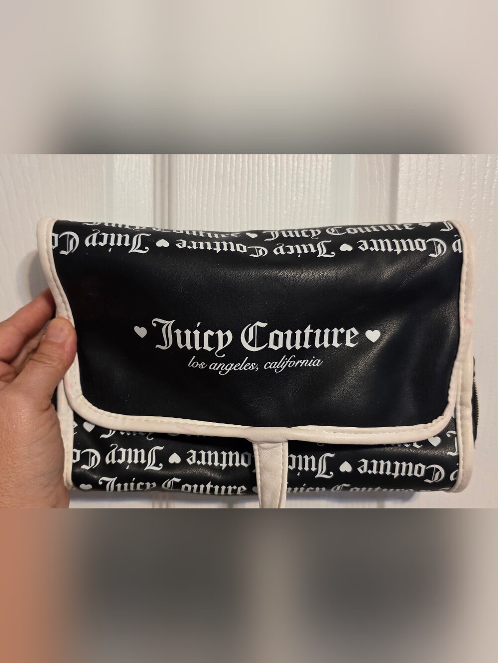 Juicy Couture Foldover Hanging Travel Makeup Cosmetic Bag